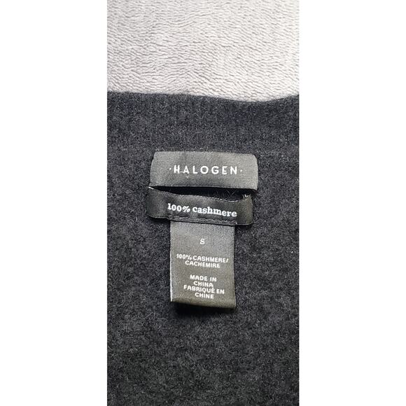 Halogen Size S 100% Cashmere Knit Super Soft Black V-Neck Sweater C26-4 - Picture 5 of 8